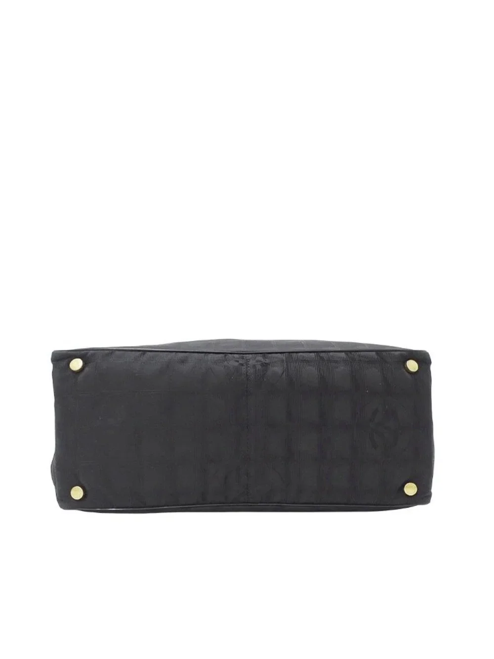 Chanel Tote Nylon New Travel MM Black Gold Hand Everyday Use Logo